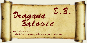 Dragana Balović vizit kartica